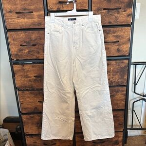 GAP High Rise Wide-Leg Cream Denim Jeans